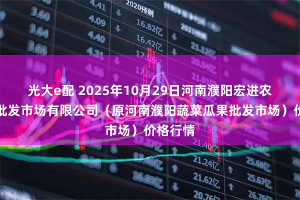 光大e配 2025年10月29日河南濮阳宏进农副产品批发市场有限公司（原河南濮阳蔬菜瓜果批发市场）价格行情