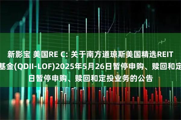 新影宝 美国RE C: 关于南方道琼斯美国精选REIT指数证券投资基金(QDII-LOF)2025年5月26日暂停申购、赎回和定投业务的公告