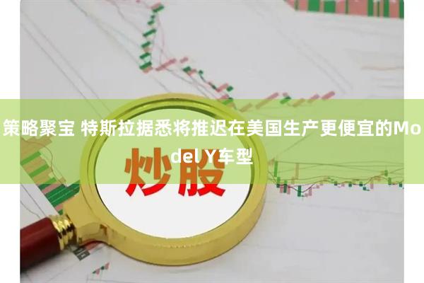 策略聚宝 特斯拉据悉将推迟在美国生产更便宜的Model Y车型
