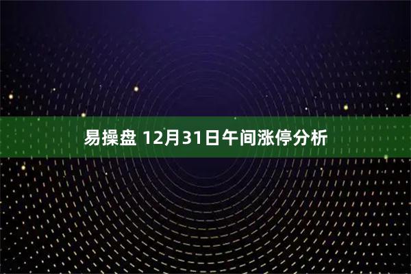 易操盘 12月31日午间涨停分析